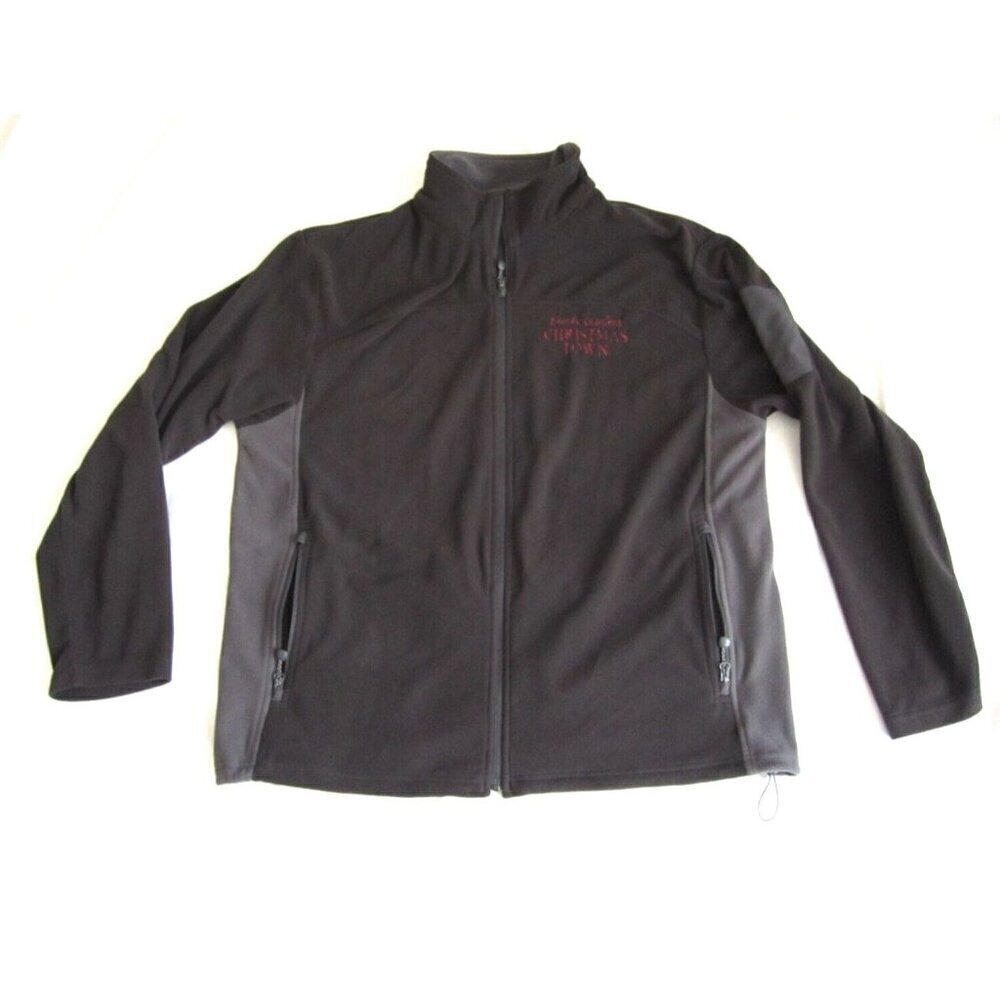 Men's North End Bush Garden Christmas Town Fleece Zip Jacket Sz XL (MJ24)
